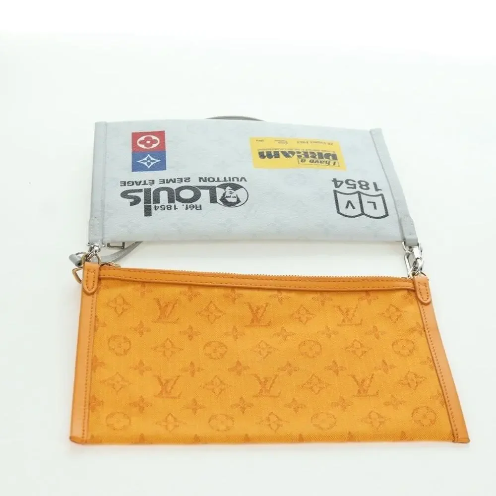 Louis Vuitton Monogram Flat Messenger Shoulder Bag Yellow